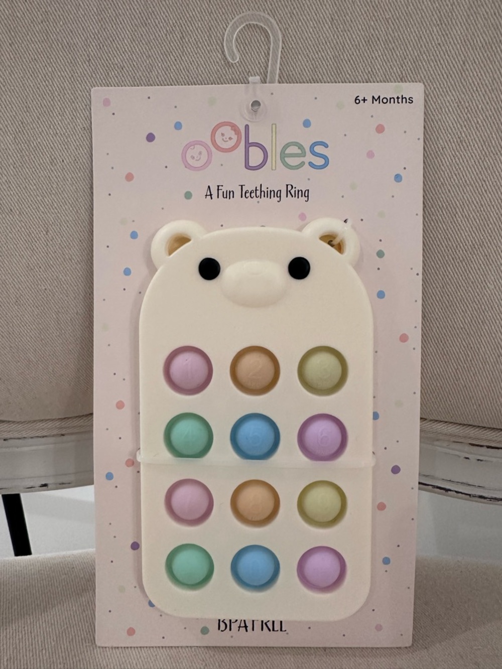 Baby My 1st Phone Teething Toy - Cream with Pastel Bubbles